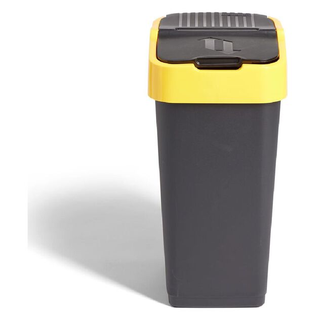 Poubelle de tri pour plastique 35L plastique jaune et noir