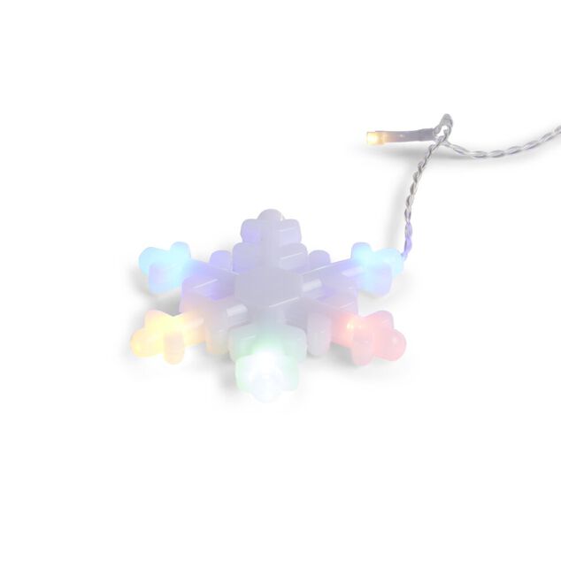 Guirlande lumineuse solaire bordure toit flocon 161LED multicolores 3m