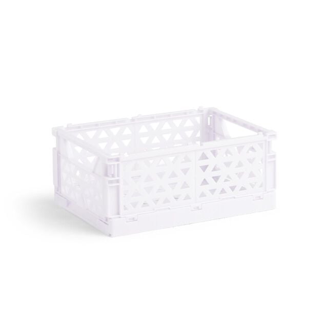 Caisse pliable polypropyl&egrave;ne 17x12x7.5cm violet pastel