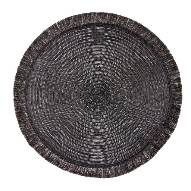 Set de table rond Ø38cm polyester noir x2