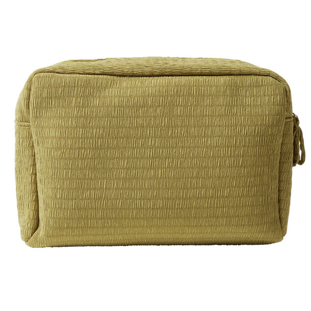 Trousse de toilette en tissu 20x6xH13cm (2 modèles blanc ou ocre)