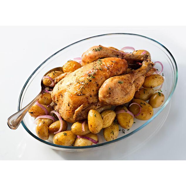 Plat à four ovale en verre extra résistant