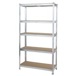 &Eacute;tag&egrave;re de garage &agrave; poser 5 niveaux en bois avec cadre en fer galvanis&eacute; 100x40xH180cm