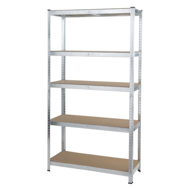 &Eacute;tag&egrave;re de garage &agrave; poser 5 niveaux en bois avec cadre en fer galvanis&eacute; 100x40xH180cm