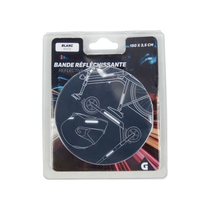 Bande r&eacute;fl&eacute;chissante adh&eacute;sive blanche 1,5m