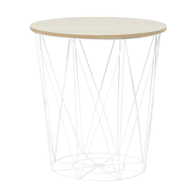 Bout de canap&eacute; blanc Ga&euml;lle plateau amovible