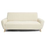 Prot&egrave;ge canap&eacute; extensible 3 places L195-230cm velours c&ocirc;tel&eacute; noir