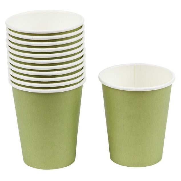 Gobelet en carton vert olive 25cl x12