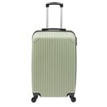 Valise rigide 50L trolley 4 roulettes plastique ABS vert 39,5x24xH60,5cm