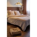 Suspension tulipe laine bouclée blanche Ø25xH70cm