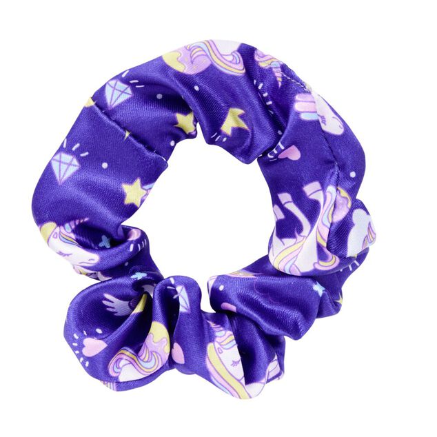Chouchou scrunchie imprimé licorne et panda x2