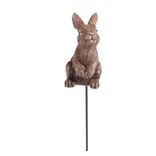 Pic d&eacute;coratif &agrave; planter forme lapin plastique 6x4x8cm
