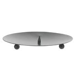 Support rond pour bougie en m&eacute;tal noir