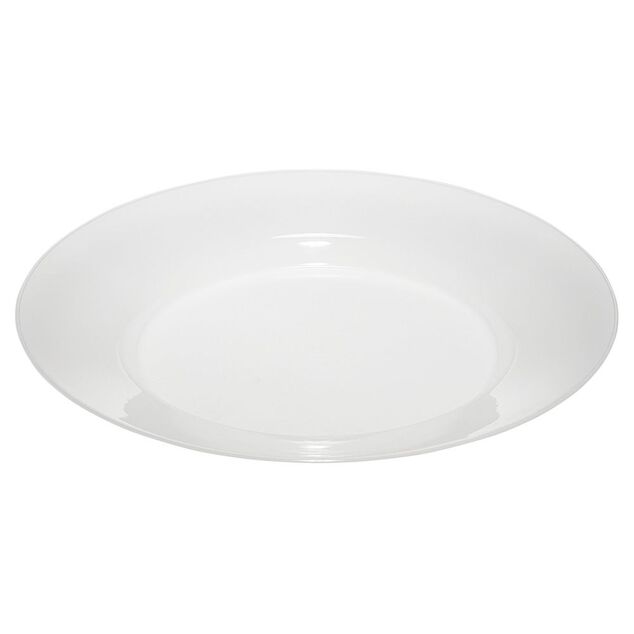 Lot de 4 assiettes rondes plastique blanc translucide &Oslash;24 cm