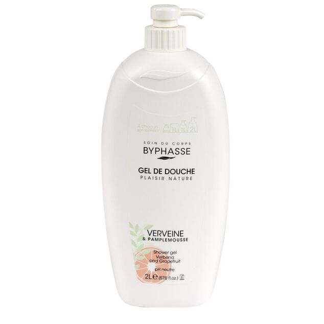 Gel douche Byphasse verveine et pamplemousse pH neutre 2L
