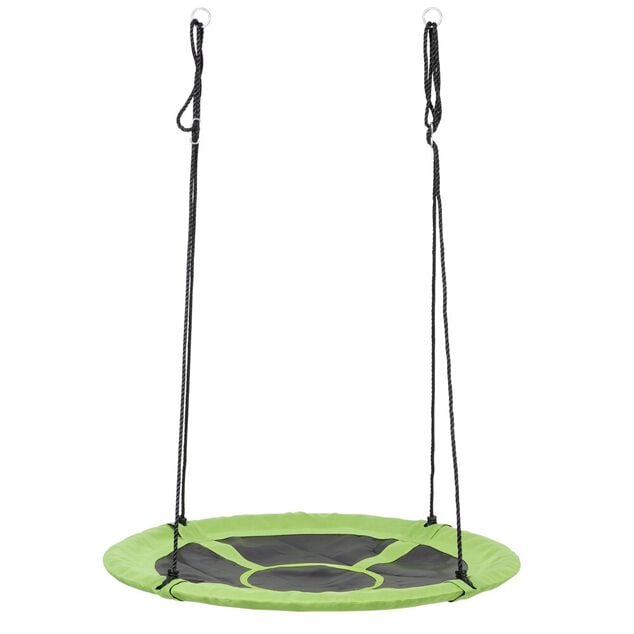 Balan&ccedil;oire ronde nid d'oiseau vert et noir &Oslash;110xH160cm