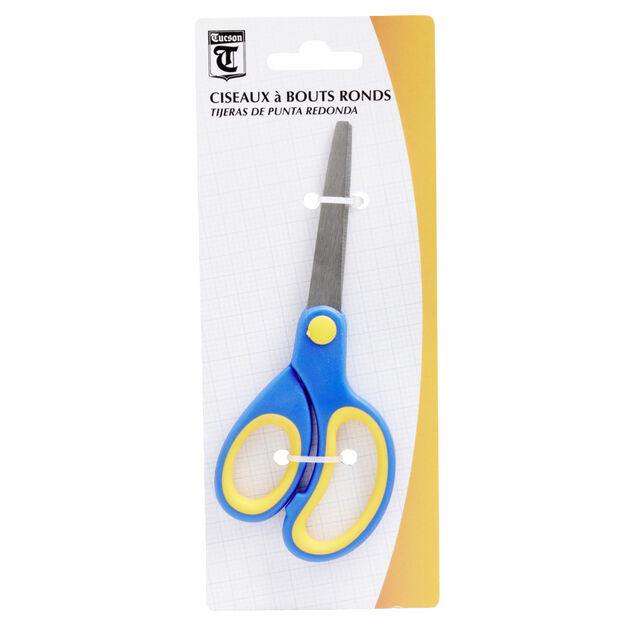 Ciseaux bout rond bleu ou rouge
