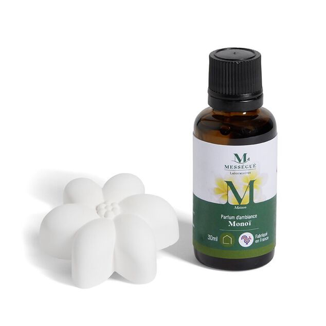 Galet de diffusion avec flacon parfum d'ambiance mono&iuml; Mess&eacute;gu&eacute; 30ml