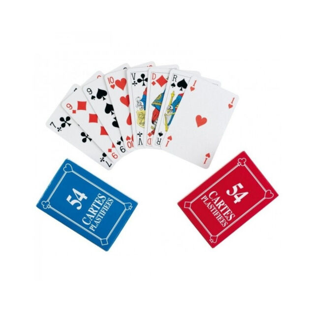 Jeu de 54 cartes plastifi&eacute;es