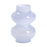 Vase en verre ondul&eacute; bleu &Oslash;12,5xH18,5cm
