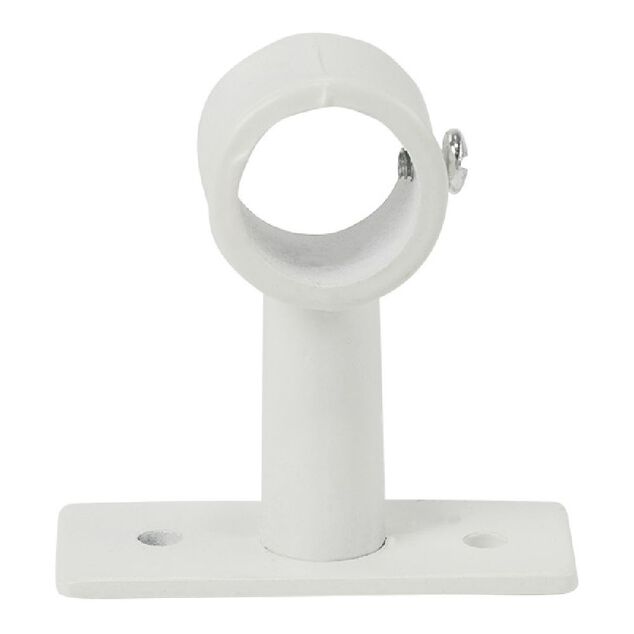 Support court m&eacute;tal blanc pour tringle &agrave; rideau &Oslash;2xL7cm
