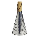 Râpe conique multifonction inox gris et manche bambou