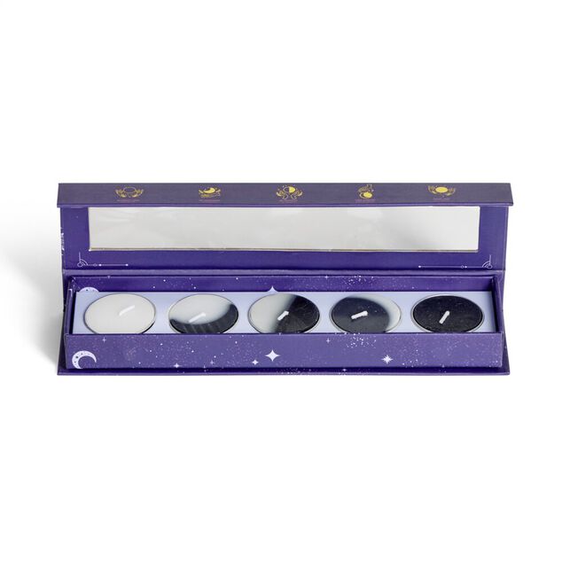 Coffret 5 bougies cycle de lune 24x25cm