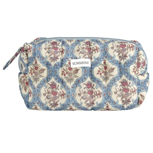 Pochette cosm&eacute;tique Indie polycoton matelass&eacute;e 19x8x10cm (2 mod&egrave;les)