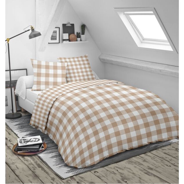 Parure de lit 140x200cm 1 personne coton motif imprimé 3 pièces (6 modèles)