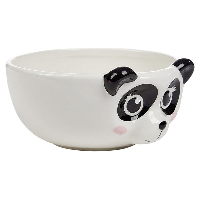 Bol forme t&ecirc;te de panda en fa&iuml;ence noir et blanc