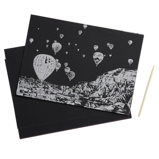 Kit cr&eacute;atif cartes &agrave; gratter - 2 mod&egrave;les