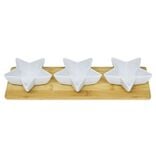 Set ap&eacute;ritif plateau bambou et coupelle &eacute;toile x3