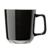 Tasse en gr&egrave;s carr&eacute;e noir avec anse &Oslash;9,4xH10cm 420ml