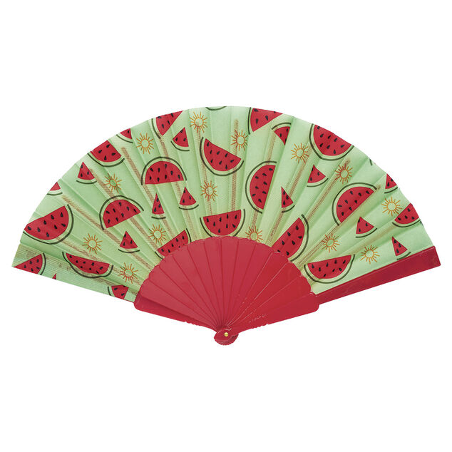 Éventail en polyester imprimé - 3 modèles