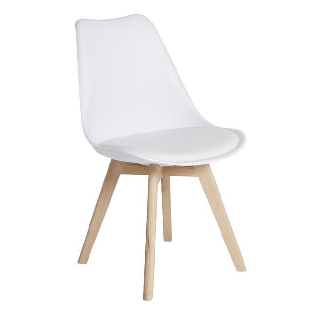 Chaise en bois Chlo&eacute; blanche 57x49xH82cm