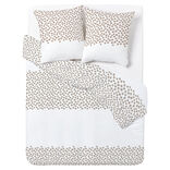 Parure de lit en coton motif fleur taupe 220x240 cm