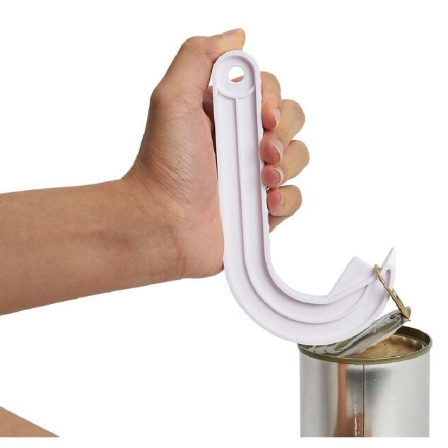 Ouvre-bo&icirc;te &agrave; anneau ergonomique L15cm blanc