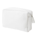 Trousse de toilette en tissu 20x6xH13cm (2 modèles blanc ou ocre)