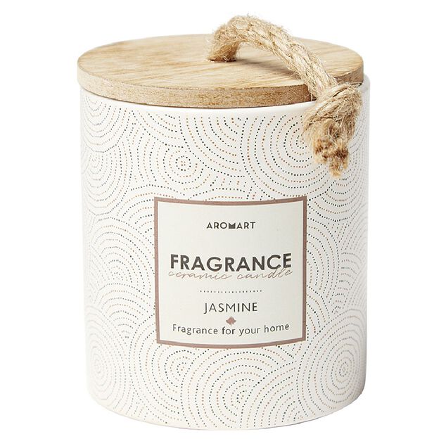 Bougie dans pot c&eacute;ramique