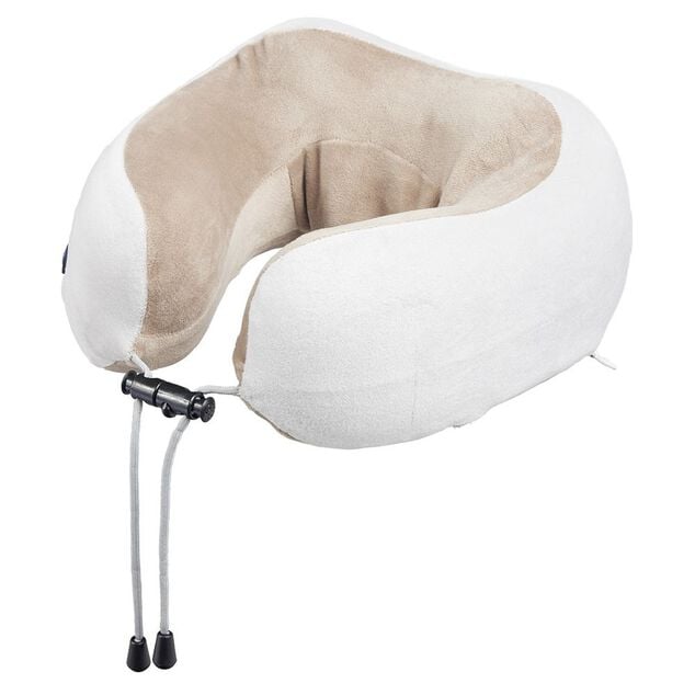 Oreiller de massage gris et blanc 2 points de stimulation