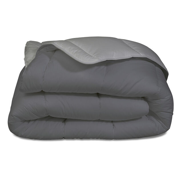 Couette l&eacute;g&egrave;re 2 personnes bicolore gris 220x240cm