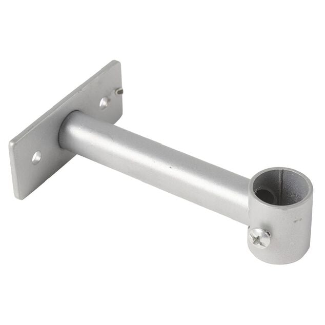 Support long fixe m&eacute;tal gris pour tringle &agrave; rideau &Oslash;1,6xL11cm