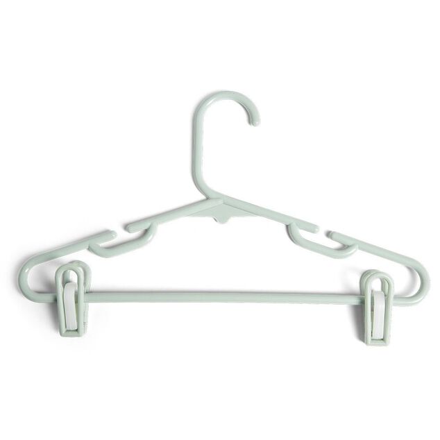 Cintre enfant &agrave; pinces plastique blanc x5