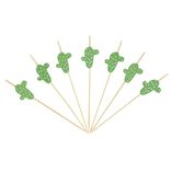 Pique pour ap&eacute;ritif d&eacute;cor past&eacute;que, ananas, cactus ou flamand rose en bambou x30