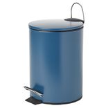 Poubelle salle de bain &agrave; p&eacute;dale m&eacute;tal bleu 3L