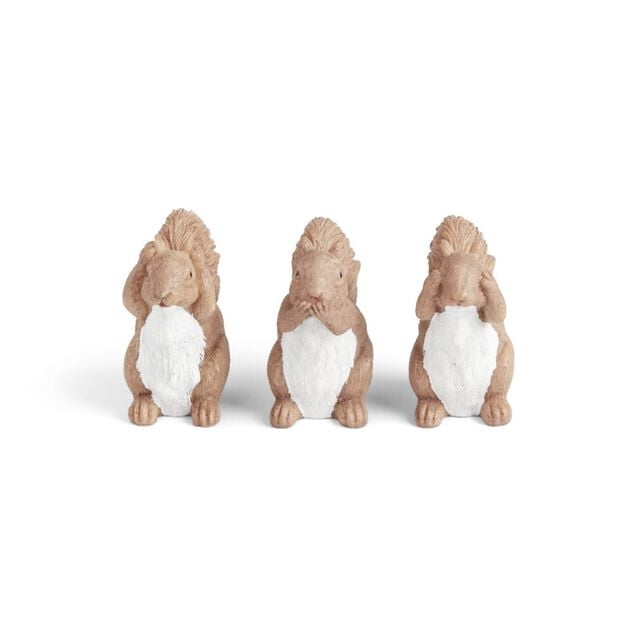 Statuettes 3 &eacute;cureuils de la sagesse H8,5cm