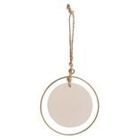 Suspension anneau doré avec cercle blanc 8xH17cm