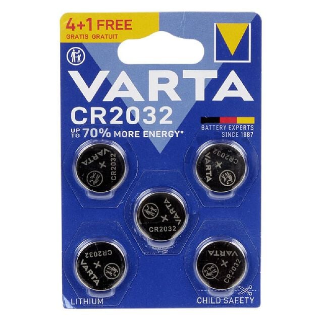 Pile bouton lithium CR2032 Energizer x4 + 1 gratuite