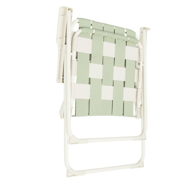 Chaise camping pliable motif quadrillage vert L58xP58xH80