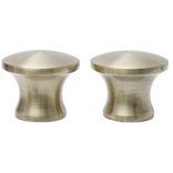 Embout tringle &agrave; rideau &Oslash;20mm aluminium bross&eacute; x2 forme arrondie